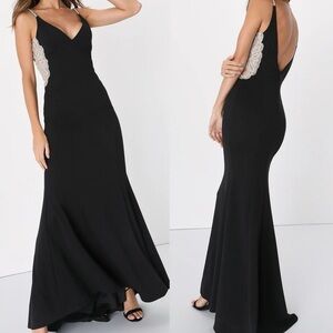 NWOT True Luxe Black Rhinestone Cutout Sleeveless Maxi Dress
